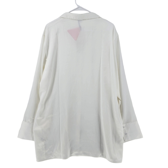 Extro & Vert Women's Plus Satin Button Up Shirt - 18 - Picture 6 of 8